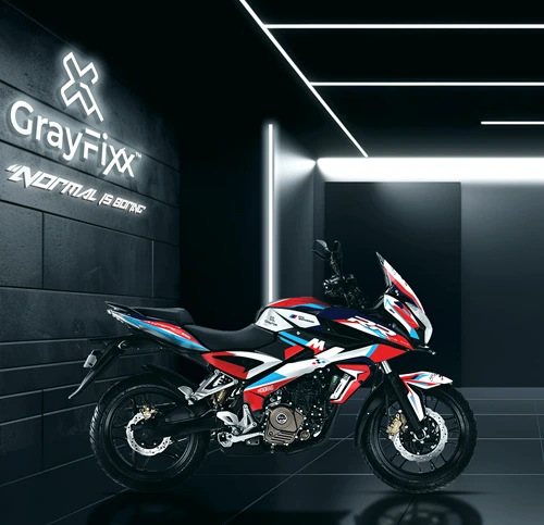 RR Edition Full Body Sticker for Pulsar AS150/200 | Made in Premium Gloss Vinyl with FPF (Fade Protection Film), Waterproof, Precut Sticker, Pack of 1 for Both Side